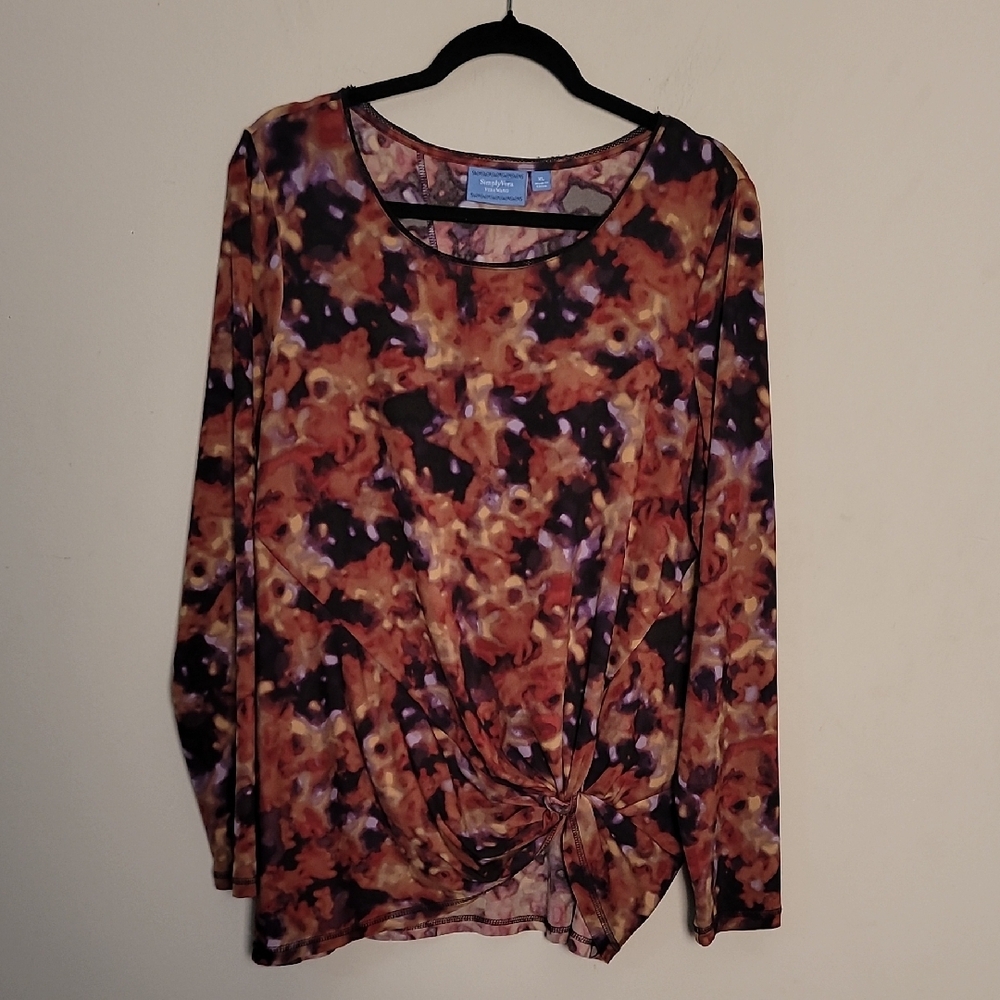 Simply Vera Tie Dye Long Sleeve Top Sz XL
